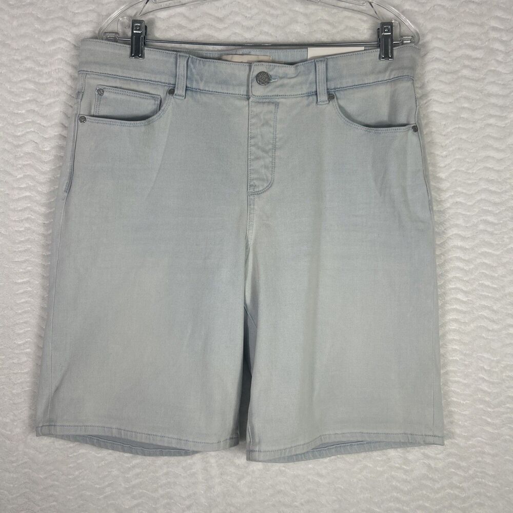 Soft Surroundings Denim Shorts Womens Large Blue Ultimate Pull On Slimming 8"